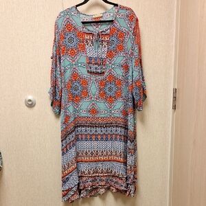 Democracy Multicolor Geometric Midi Dress